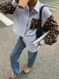Fongt Loose Spliced Striped Shirt Top
