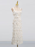 Fongt Temperament Famous Wind Dress Woman 2025 Summer New Fashion Embroidery Butterfly Splicing Design Sense Slinggeed Long