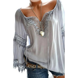 Hollow Lace Stitching Solid Long Sleeve