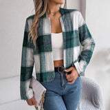 Wind 2025 Live Shooting Autumn And Winter Leisure Lattice Long Sleeves Of The Sleeves Women's