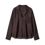 Fongt New Fashion Temperament Women's Embroidered Pocket Shirt 4786079