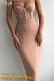 2023 New Women'S Fashion Bead Chain Crystal Design Long Dress Sexy Sleeveless Backless Celebrity Party Bandage