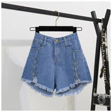 Summer two piece set New Off Shoulder Loose Half Lantern Sleeve Solid Cute Blouse Jean Shorts Two-Piece Outfit Casual