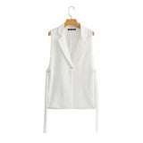 Fongt Sales Spring 2025 New T-Shirt Decorated Open Fork Vest Suit Vest