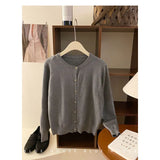 Fongt Style Gentle Retro Small Gold Button Net Version Long-Sleeved Knitted Shirt Women Autumn Collar Soft Glutinous Sweater