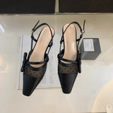 Fongt Heel Skirt Bag Head Sandals Fairy Shoes 2025 Summer New Mesh Permeable Fine Back Empty Head Single Shoes