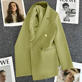 Fongt Green Fried Street Small Suit Jacket Female 2024 Spring And Autumn New Korean Version Net Red Temperament Small Leisure-Outfit