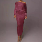 Fongt Gray Oblique Knitted Sexy Set Two-Piece