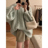 Fongt Version Of The New Soft-Mascued Knitting Coat On The Head Of The Lazy Windy Loose Sweater Coat Women's Large Size Autumn And Winter Fashion
