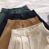 Fongt Literary And Art Cotton Shorts Women Summer Thin Hemp High Waist Small Man Broad Legs Leisure A Word Five-Point Pants