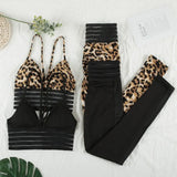 Tracksuits Sport Printed Suit Fitness Two Piece Set Mesh Seamless Leggings Crop Top Sports Bra Tracksuit 2 Piece Set