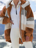 Fongt Hot New Autumn And Winter Loose Plush Multi-Color Hooded Coat Woman