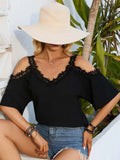 Women's Summer V-Neck Sleeve Sexy Off-The-Shoulder Chiffon-Outfit