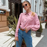 Blue and White striped Front Pockets Blouse Turn Down collar Long Sleeve Casual Shirts 2020 New Office Lady Women