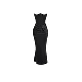 Rich Woman Folds Spliced Two Fishtail Bragy Dress High-End Party