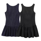 Fongt Women's New 2025 Folding Decorative Denim Effect Short Dress Women 6929084