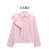 Fongt Homemade New Women's Series Shoulder Puffy Design Prefectural Shirt 2510259