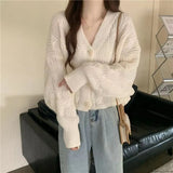 Lazy Sweater Women Autumn Design Sense To Reduce The Age Of Loose Small Knitted Open Shirt