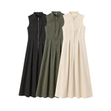 Fongt New Dress Round Neckless Waistt Commuting Temperament 2902586