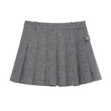 Fongt And Winter New Buckle Blended Coat 0034250 Wide Folded Skirt 0034251