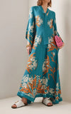 Fongt Summer Printed Seven-Sleeve Collared Dress