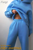 Suit Solid Casual Tracksuit Women Fleece 2 Pieces Set Winter Spring Sports Warm Sweatshirts Pullover Sweatpants