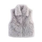 Fongt Women's Dress 2025 New Street Fashion Fur One Vest