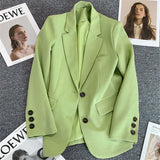 Fongt Green Suit Jacket Woman 2025 Spring And Autumn New Leisure Temperament High-End Sense Fried Street Small Suit Suit Woman
