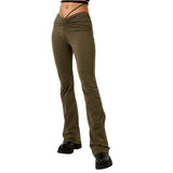 Ruched Cut Out High Waist Wraped Long