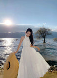 Beach Style Sexy Backless Women's Party Cake Dress 2022 New High Waist Elegant Summer Vacation Female Clothing