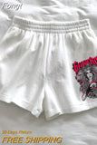 female High waist shorts Goth print 2023 shorts Harajuku Short Black High Women's pants for women Summer women's