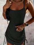 Fongt Summer New Women's Fashion Sleeveless Strap Loose Sling Sweater Dress