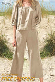 Women Summer Casual Loose Streetwear Outfits Sleeveless O Neck Tops Long Pants Set Female Solid Matching Two Piece Set 2023