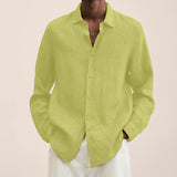 Fongt Explosion Autumn Long Sleeve V-Neck Loose Button Cotton Shirt Shirt