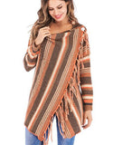 Fongt Self-Wearing Fashion Tuxedo Striped Coat Sweater Woman