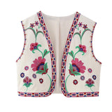 Fongt Women's Summer New External Fashion Retro Embroidery Vest Explosion