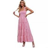 Fongt Shooting 2026Wish Spring Sexy Bareback Print Holiday Wind Sling Dress Woman