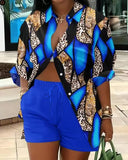 New Women's Wear Fashion Printing Temperament Commuter Two-Piece Set-Outfit