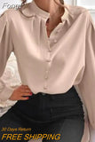 Stand Neck Button Blouse Shirts Women New Fashion Long Sleeve Pullover Tops Ladies Autumn Casual Loose Blusa