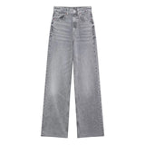 Fongt Classic Water Wash Jeans 2025 Spring High-Rise Straight Slack Trousers Women