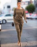 for women two piece set knitted sweater long sleeve pants 2 piece set for women two pieces sets women's suits 1028-0-Outfit