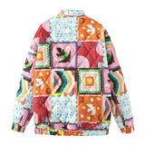 Fongt And Winter New Women's Baseball Collar Print Cotton Jacket Loose Leisure Cotton Coat