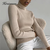 Elegant Basic Knitted Sweater Women 2020 Bottoming Skinny Female Warm Knitwear Casual Pullovers Ladies Solid