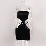 2020 New Arrival Women Strapless Side Cut Sleeveless Mini Sexy Backless Elegant Birthday Party Wholesale Two Pieces