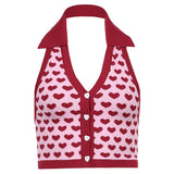 Streetwear Fashion Striped Halter Knitted Vest For Women Sexy Backless Slim Outfits Female Tank Tops 2020 Autumn