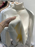 Winter Sweater Women Elegant Thicken Velvet Lined Warm Sueter Knitted Pullover Slim Tops Jersey Knitwear Jumper