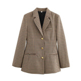 Fongt Women's Clothing 2025 Spring New Fashion Thousand Bird With Belt Suit Jacket