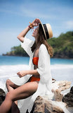 Chiffon Wrinkled Beach Shawl Bikini Swimsuit