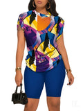 Fongt Women's Temperament Commuting Trousers Round-Neck Short-Sleeved Set In Autumn