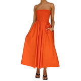 Fongt Spot 2023 Spring New Women's Fashion Temperament High Waist Sling Cotton Hemp Dress-Outfit